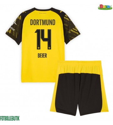 Borussia Dortmund Maximilian Beier #14 Hemmaställ Barn 2025-26 Kortärmad (+ Korta byxor)